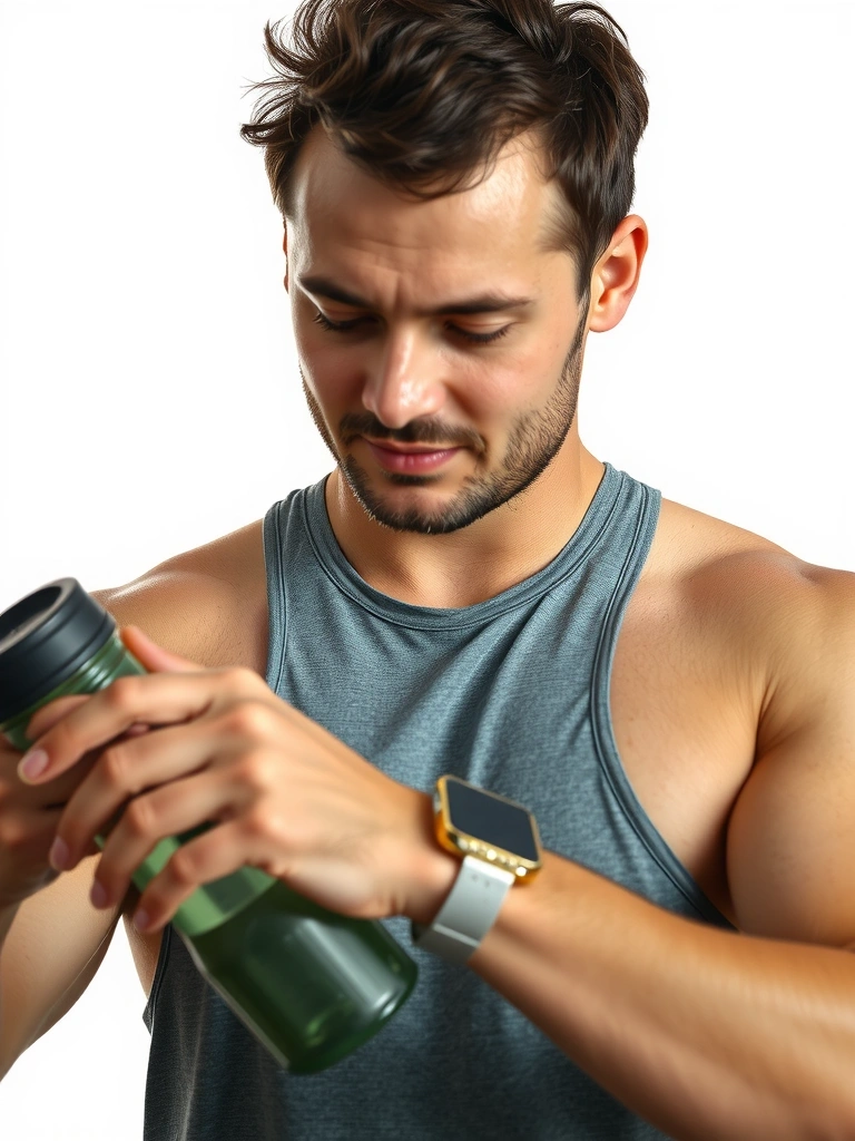 Atlet gym memeriksa waktu