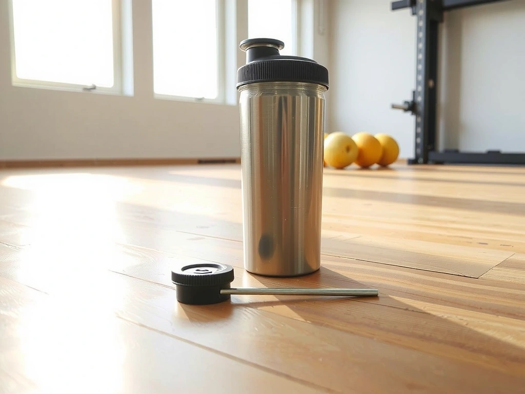 Shaker botol di lantai gym
