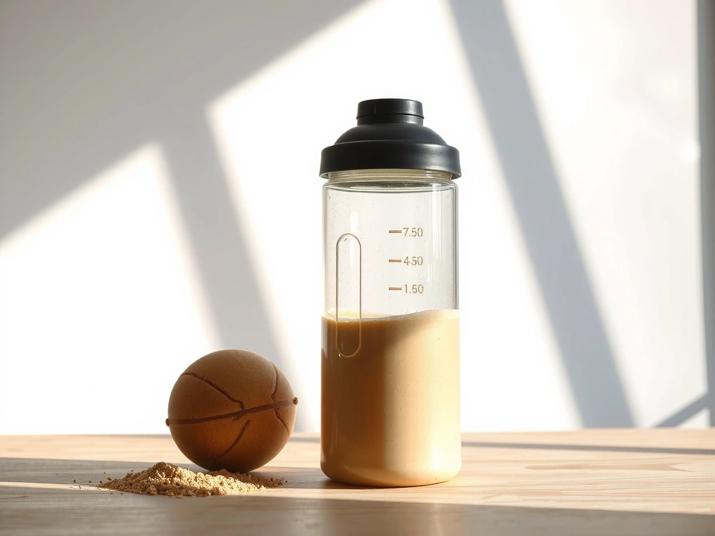 Shaker bottle on a wooden table
